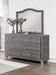 Deanna Button Tufted Dresser Mirror Grey - Bargain Furniture (Detroit, MI)