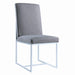 Mackinnon Upholstered Side Chairs Grey and Chrome (Set of 2) - Bargain Furniture (Detroit, MI)