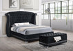 Barzini Eastern King Tufted Upholstered Bed Black - Bargain Furniture (Detroit, MI)
