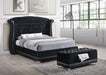 Barzini California King, E.King, & Queen Tufted Upholstered Bed Black - Bargain Furniture (Detroit, MI)
