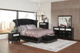 Barzini Queen Tufted Upholstered Bed Black - Bargain Furniture (Detroit, MI)