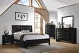Briana Queen Upholstered Panel Bed Black - Bargain Furniture (Detroit, MI)