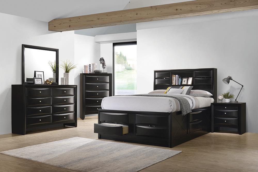 Briana Eastern King Platform Storage Bed Black - Bargain Furniture (Detroit, MI)