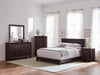 Dorian Upholstered California King, E.King, & Queen Bed Black, Brown, & Grey - Bargain Furniture (Detroit, MI)