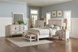 Franco Queen Panel Bed Antique White - Bargain Furniture (Detroit, MI)