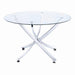 Beckham Round Dining Table Chrome and Clear - Bargain Furniture (Detroit, MI)