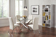Beckham Round Dining Table Chrome and Clear - Bargain Furniture (Detroit, MI)