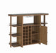 Evelio Bar Unit with Wine Bottle Storage Walnut - Bargain Furniture (Detroit, MI)