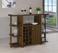 Evelio Bar Unit with Wine Bottle Storage Walnut - Bargain Furniture (Detroit, MI)