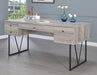 Analiese 4-drawer Writing Desk Grey Driftwood - Bargain Furniture (Detroit, MI)