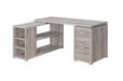Yvette L-shape Office Desk Grey Driftwood - Bargain Furniture (Detroit, MI)