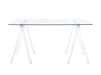 Amaturo Writing Desk with Glass Top Clear - Bargain Furniture (Detroit, MI)