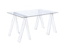 Amaturo Writing Desk with Glass Top Clear - Bargain Furniture (Detroit, MI)