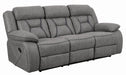 Higgins Pillow Top Arm Upholstered Motion Sofa Grey - Bargain Furniture (Detroit, MI)