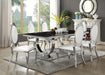 Antoine Rectangular Dining Table Chrome and Black - Bargain Furniture (Detroit, MI)
