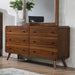 Robyn 6-drawer Dresser Dark Walnut - Bargain Furniture (Detroit, MI)