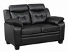 Finley Tufted Upholstered Loveseat Black - Bargain Furniture (Detroit, MI)