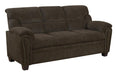 Clementine Upholstered Sofa with Nailhead Trim Brown - Bargain Furniture (Detroit, MI)