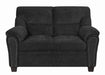 Clementine Upholstered Loveseat with Nailhead Trim Grey - Bargain Furniture (Detroit, MI)