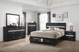 Miranda Eastern King 2-drawer Storage Bed Black - Bargain Furniture (Detroit, MI)