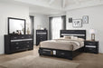 Miranda California King 2-drawer Storage Bed Black - Bargain Furniture (Detroit, MI)