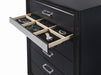 Miranda 5-drawer Chest Black and Rhinestone - Bargain Furniture (Detroit, MI)