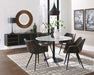 Bartole Round Dining Table White and Matte Black - Bargain Furniture (Detroit, MI)