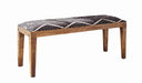 Lamont Rectangular Upholstered Bench Natural and Navy - Bargain Furniture (Detroit, MI)