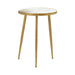 Acheson Round Accent Table White and Gold - Bargain Furniture (Detroit, MI)