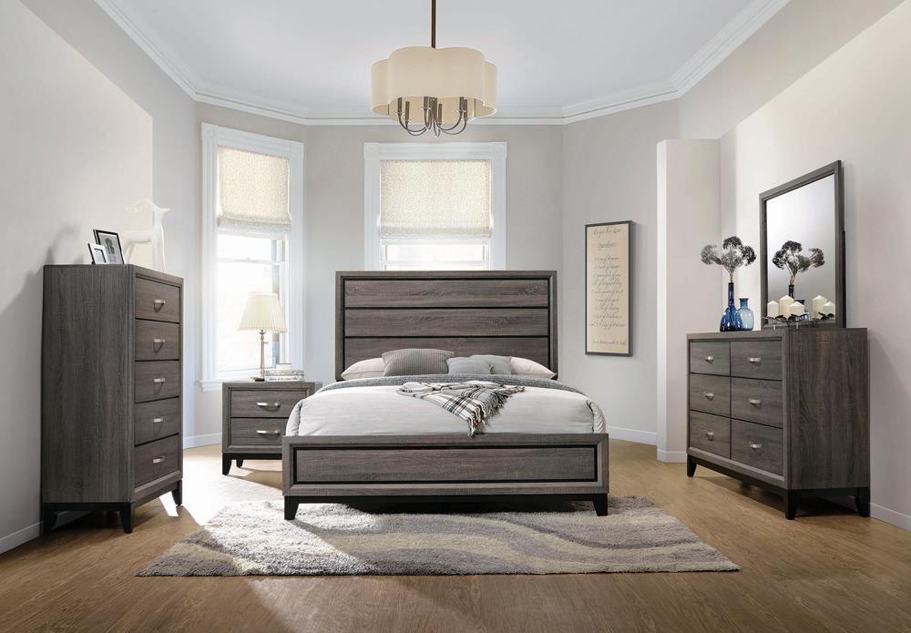 Watson Eastern King & Queen Bed Grey Oak and Black - Bargain Furniture (Detroit, MI)
