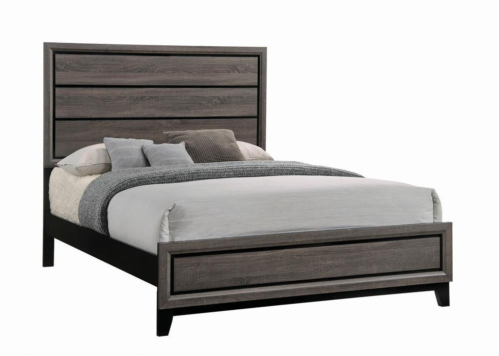 Watson Eastern King & Queen Bed Grey Oak and Black - Bargain Furniture (Detroit, MI)