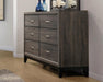 Watson 6-drawer Dresser Grey Oak and Black - Bargain Furniture (Detroit, MI)