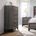 Watson 5-drawer Chest Grey Oak and Black - Bargain Furniture (Detroit, MI)