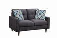 Watsonville Tufted Back Loveseat Grey - Bargain Furniture (Detroit, MI)