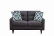 Watsonville Tufted Back Loveseat Grey - Bargain Furniture (Detroit, MI)