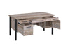 Samson 4-drawer Office Desk Weathered Oak - Bargain Furniture (Detroit, MI)