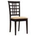 Kelso Lattice Back Dining Chairs Cappuccino (Set of 2) - Bargain Furniture (Detroit, MI)