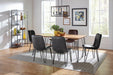 Sherman Rectangular Dining Table Natural Acacia and Matte Black - Bargain Furniture (Detroit, MI)