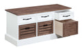 Alma 3-drawer Storage Bench Weathered Brown and White - Bargain Furniture (Detroit, MI)