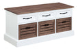 Alma 3-drawer Storage Bench Weathered Brown and White - Bargain Furniture (Detroit, MI)