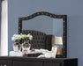 Deanna Button Tufted Dresser Mirror Black - Bargain Furniture (Detroit, MI)