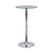 Abiline Glass Top Round Bar Table Chrome - Bargain Furniture (Detroit, MI)