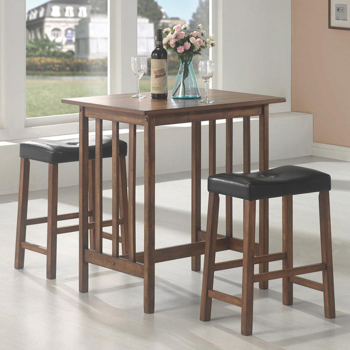 Oleander 3-piece Counter Height Dining Table Set Nut Brown