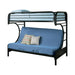 Montgomery Twin Over Futon Bunk Bed Glossy Black - Bargain Furniture (Detroit, MI)
