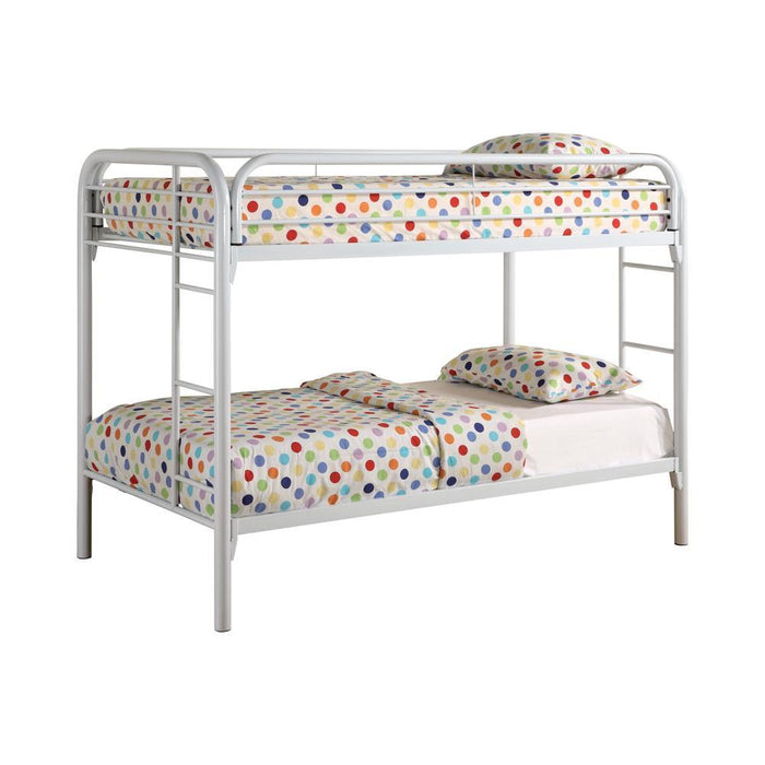 Morgan Twin Over Twin Bunk Bed Black & White - Bargain Furniture (Detroit, MI)
