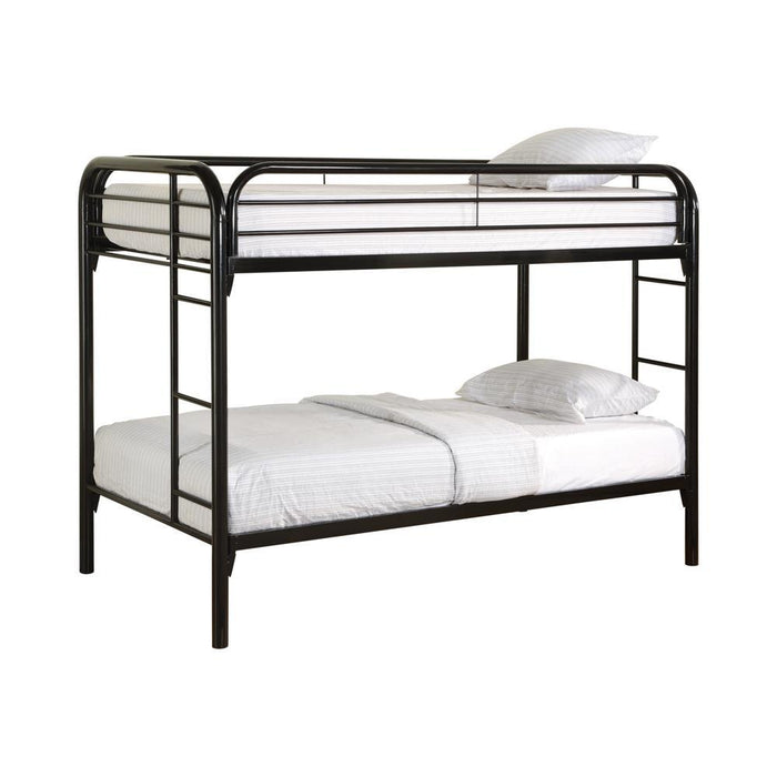 Morgan Twin Over Twin Bunk Bed Black & White - Bargain Furniture (Detroit, MI)