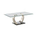 Pruitt Glass Top Coffee Table Clear and Satin - Bargain Furniture (Detroit, MI)