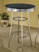 Theodore Round Bar Table Black and Chrome - Bargain Furniture (Detroit, MI)