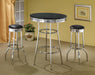 Theodore Round Bar Table Black and Chrome - Bargain Furniture (Detroit, MI)