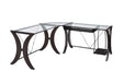 Monterey 3-piece L-shaped Computer Desk Set Cappuccino - Bargain Furniture (Detroit, MI)